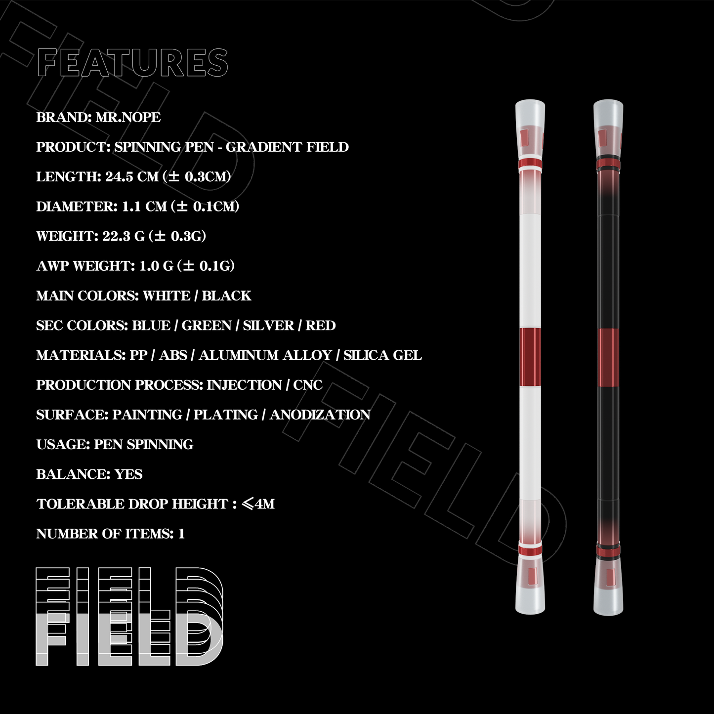 SPINNING PEN - GRADIENT FIELD RED SET