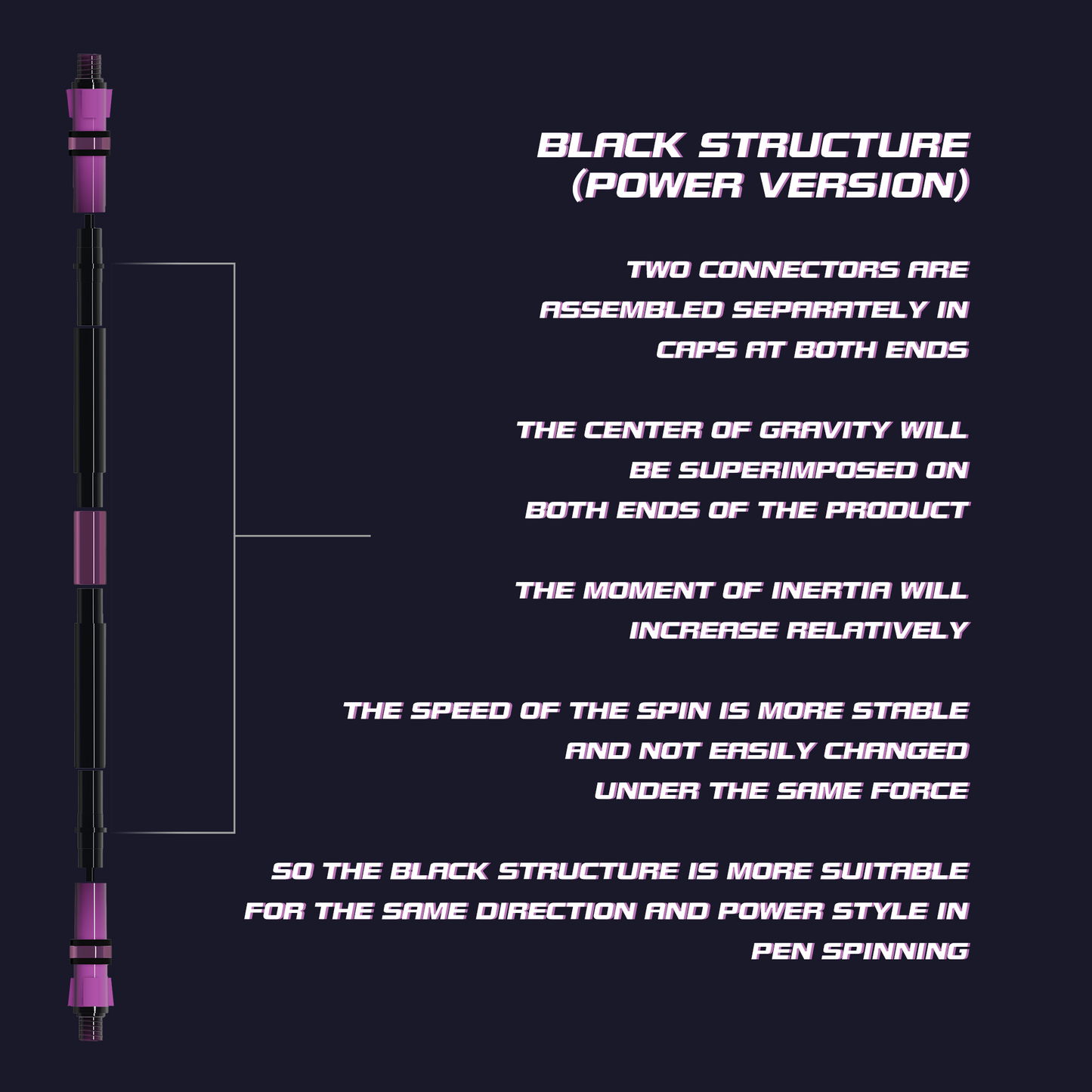 SPINNING PEN - GRADIENT FIELD (BLACK & PURPLE)