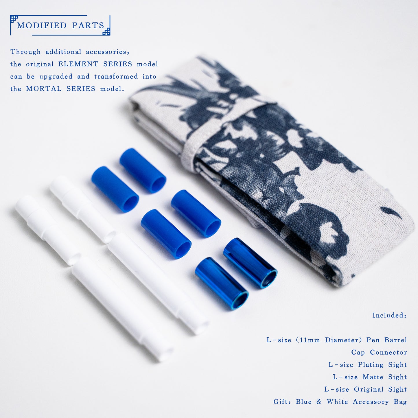 BLUE & WHITE PORCELAIN ORCHID MODIFIED PARTS （NOT INCLUDED PENS）